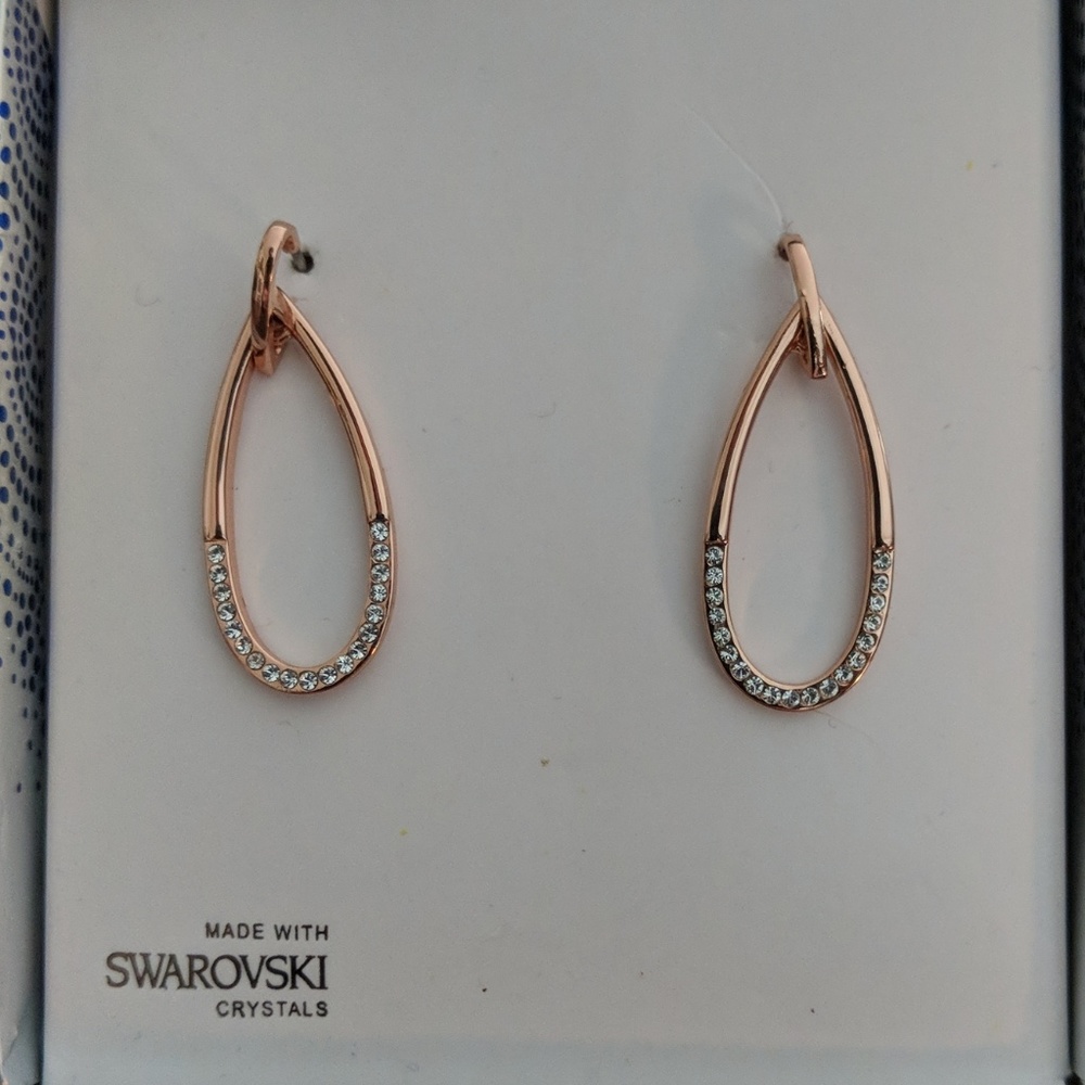 Rose Sterling Swarovski Crystal earrings New